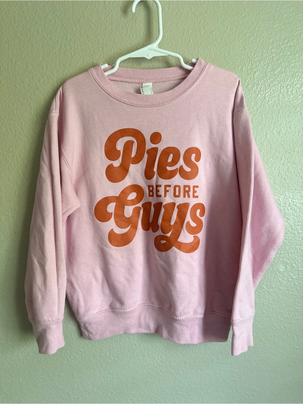Pies Before Guys screen printed crewneck size 7 youth holiday sweatshirt